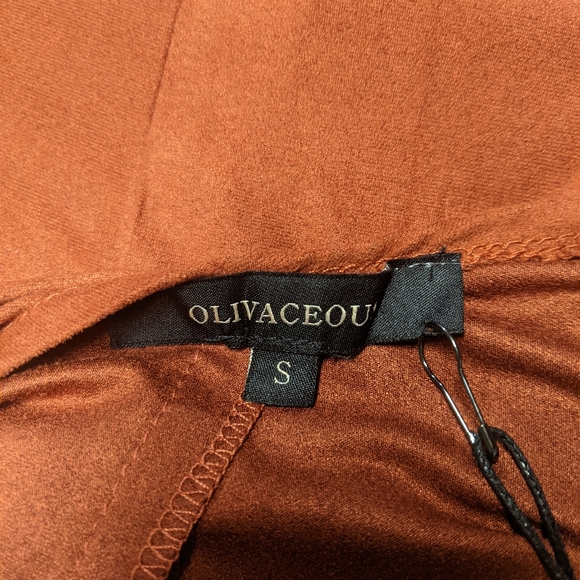 Olivaceous Crop Knot-Front Top Orange S - Picture 6 of 8